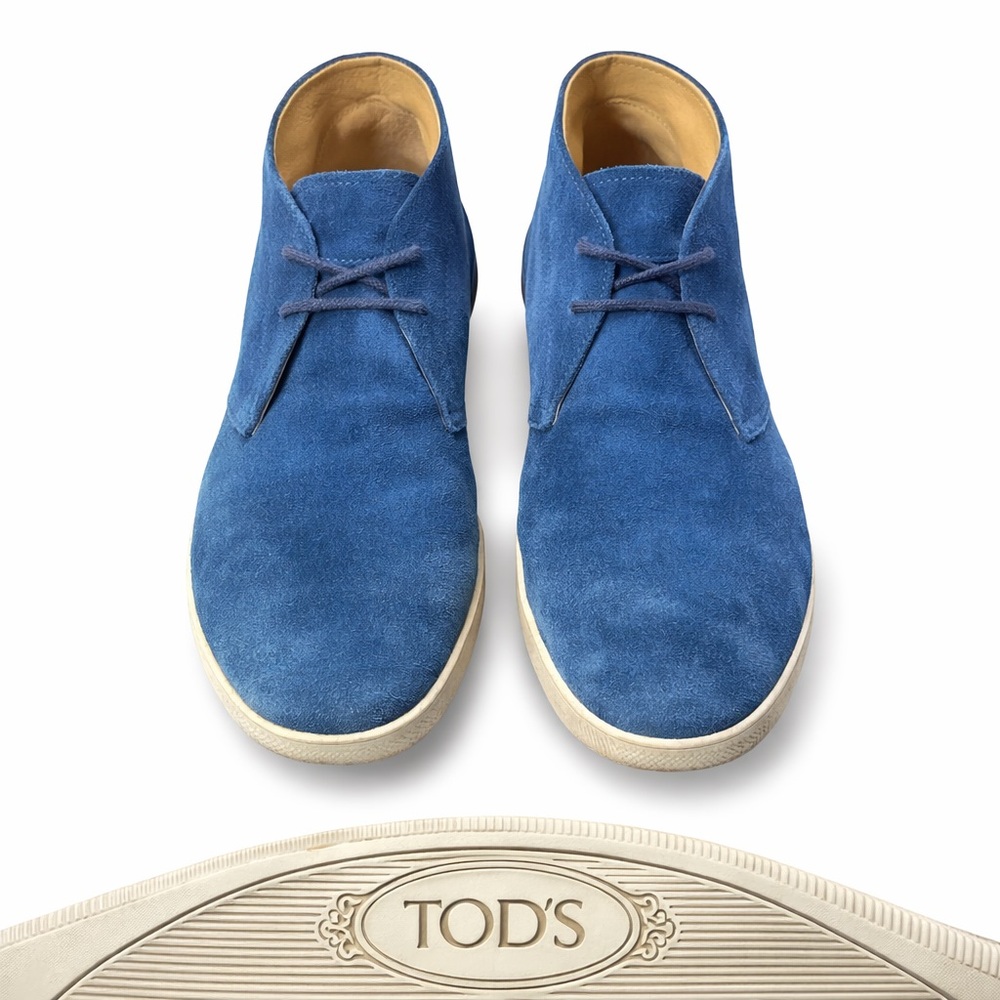 🔥 Tod’s Blue Suede‎ Desert Chukka Boots – Men’s 7.5 (US 8–8.5 Fit)
